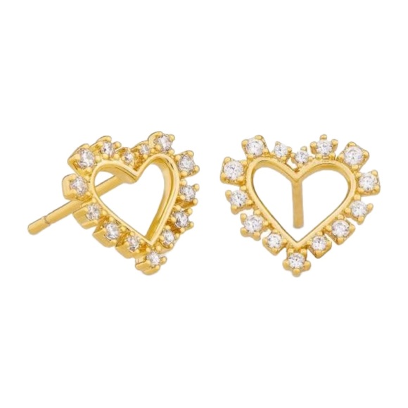 Kendra Scott Jewelry - KENDRA SCOTT • Gold Ari Heart White Crystal Earrings